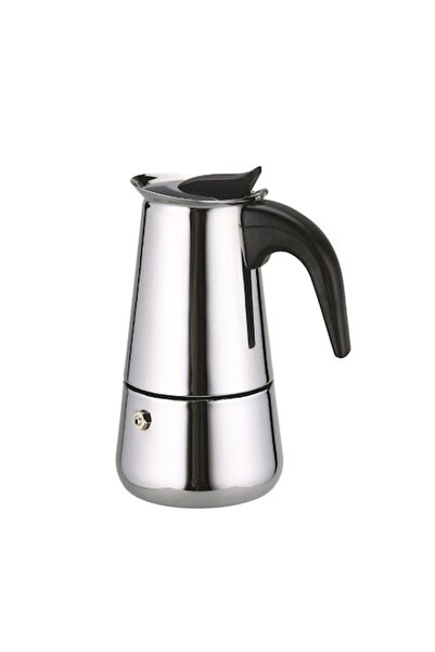 Doty Manual Espresso Maker for Stove Espresso, Stainless Steel, 6 Cups, 380 ml, Silver,