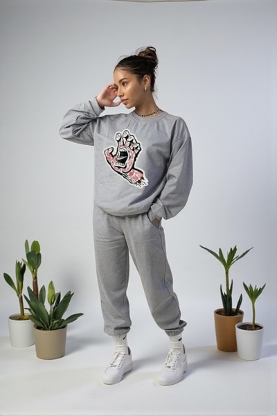 Wish BF supradimensionat Set de trening Monster El cu imprimeu cu glugă pentr...