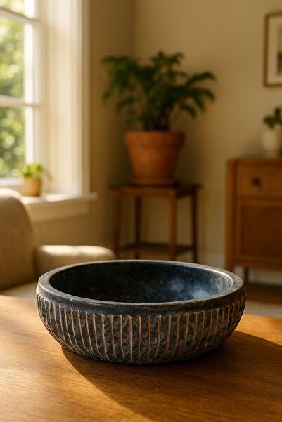 Modestmar traverten doğal taş özel tasarım kase