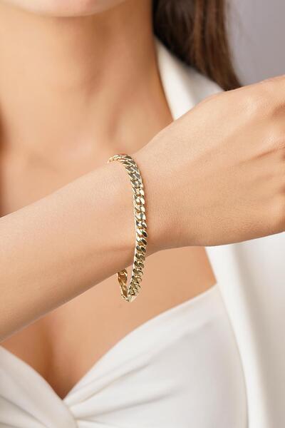 Fiyonk Kuyumculuk 14 Ayar Altın Gurmet Zincir Bileklik 6,10 mm