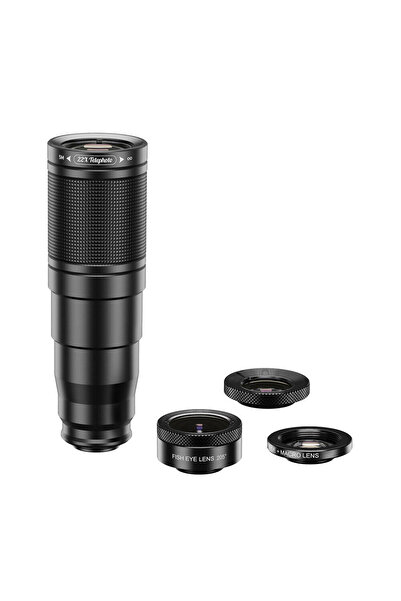 APEXEL 4in1 HD Pro Phone Lens Set, Apexel, Telephoto 22X, Tripod, Multi Layer, 4K, Universal Clip