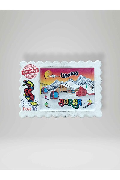 Mundy BURSA / ULUDAĞ Temalı Kabartmalı Eskitme Polyester Magnet Buzdolabı Süsü
