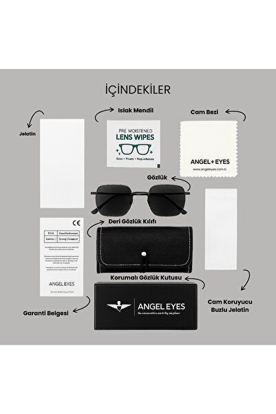 Angel Eyes Black Metal Framed Square Retro Unisex Eyewear, Blue Light Protection, Uv400 Protection Computer Glasses