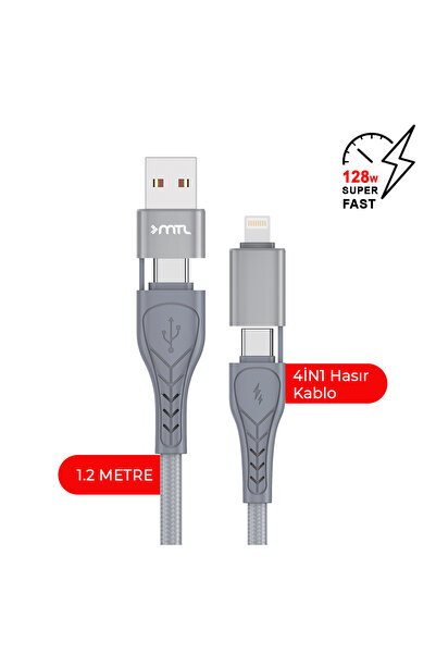 MTL 128W 4'ü 1 Arada (4IN1) Süper Hızlı Şarj Destekli Çoklu Fonksiyonlu Hasır...