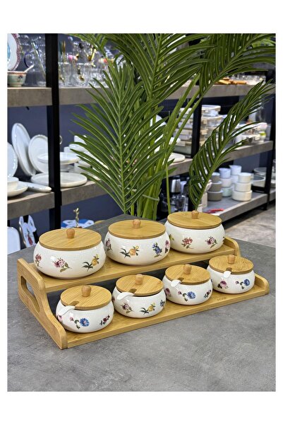 ACAR Leandra Lüx Porselen 7 Li Baharat Takımı