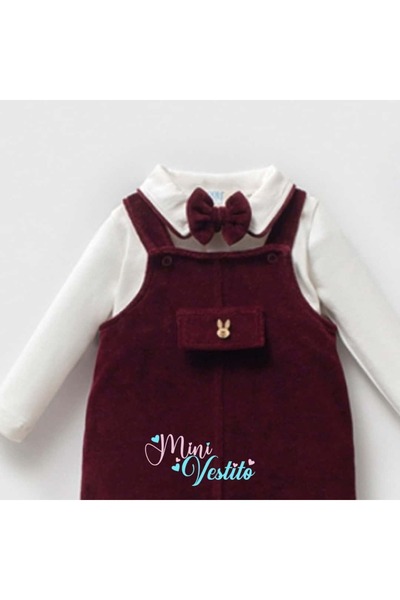 MiniVestito “Noble Burgundy Bow Tie Baby Set” 👑 ❤️   (in a Special Gift Box)