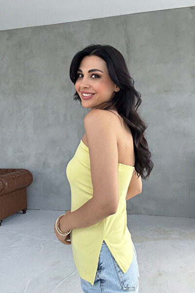 Seda Yalçın Atelier Yellow Strapless Bustier