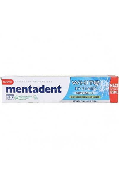 Mentadent White System Crystal Gel Mint Toothpaste 75ml