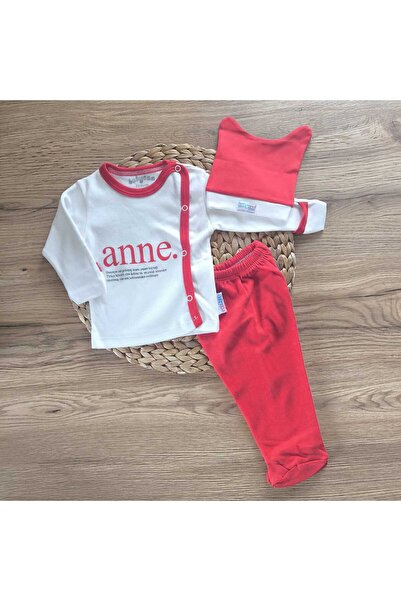 Renata's Unisex Baby Set with a Mother-Themed Design, Consisting of 3 Pieces Including Gloves and Booties.