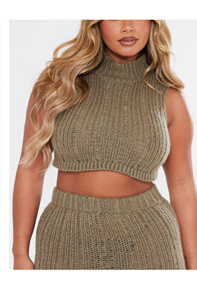 Pretty Little Thing PRETTYLITTLETHING top, khaki