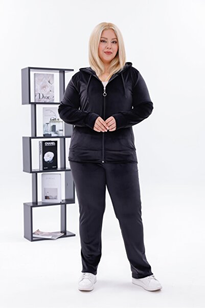 Siyezen Plus Size Hooded Premium Quality Velvet Set