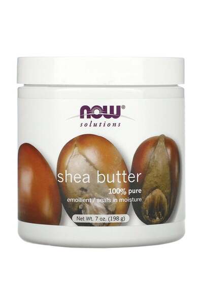 Now Foods كريم مرطب بزبدة الشيا النقية، شفاف، 198 جرام