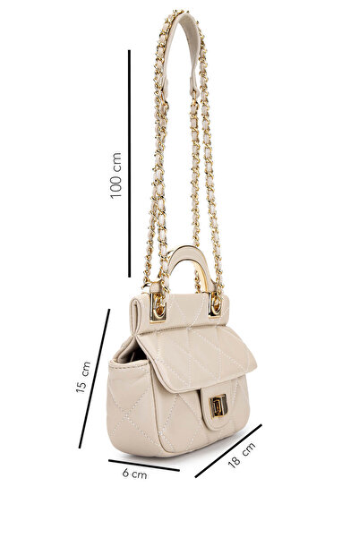 Tamer Tanca Women's Faux Leather Taupe Shoulder Bag