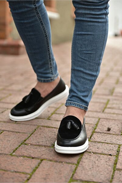 Zerenyus ZRN002 Премиум ежедневни мъжки мокасини в черно и бяло