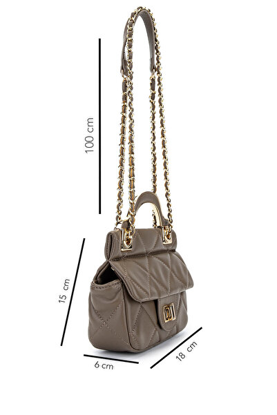 Tamer Tanca Women's Faux Leather Gray Shoulder Bag