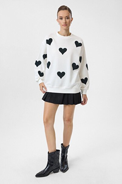 TIFFANY&TOMATO Kalp Nakışlı Sweatshirt
