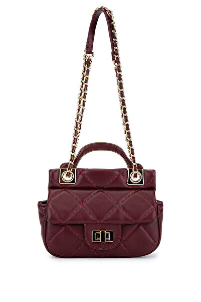 Tamer Tanca Kadın Suni Deri Bordo Omuz Çanta