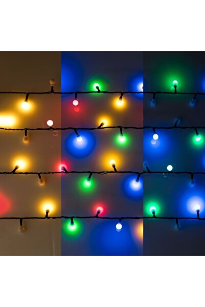 eDebara Instalație de lumini de Crăciun retro cu 100 de becuri LED multicolor...