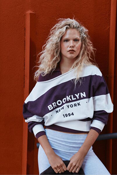 Stradivarius Oversized printed sweatshirt