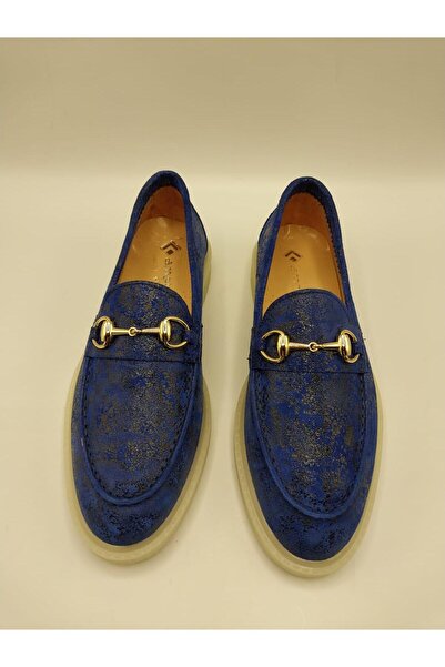 Ametist Davina Cobalt Blue Printed Genuine Leather Casual Shoes – Size 37 (La...