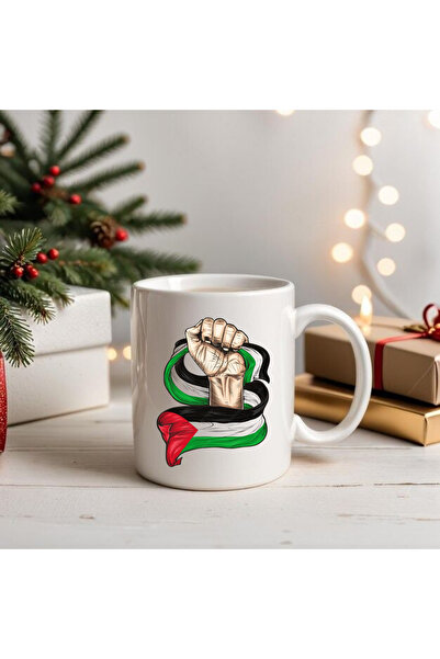 ALPŞAN TİCARET Special Mug with Palestinian Flag Palestinian Flag Printed Mug