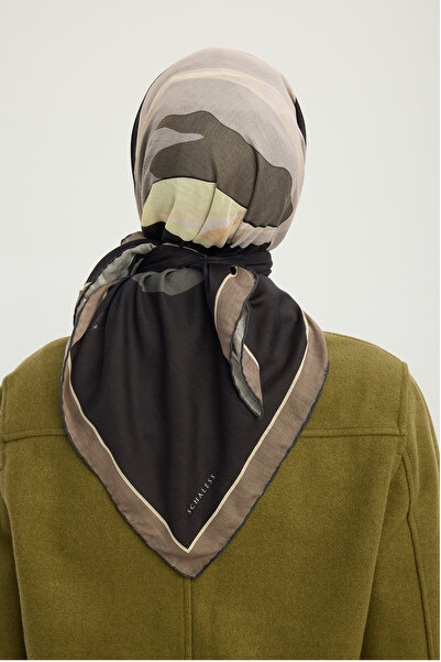 Schaless Lalesi of Colors - Mink - Efilia Patterned Scarf - 90X90 cm