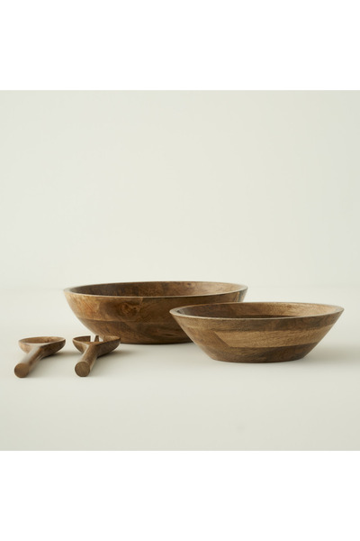 Bella Maison Wooden Mango Salad Serving Set Brown (28X7 cm)
