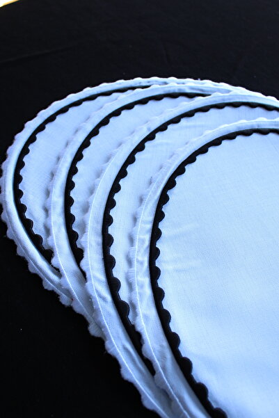 YXL HOME طقم طاولة طعام فاخر بيضاوي الشكل مكون من 6 قطع من الكتان باللونين ال...