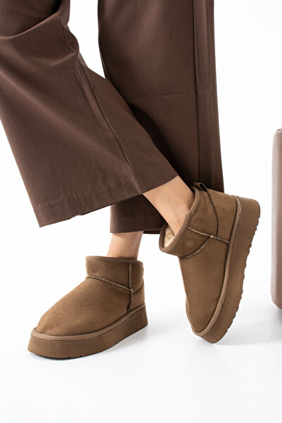 SOFT Mini Süet İçi Kürklü Kalın Taban Kadın Bot