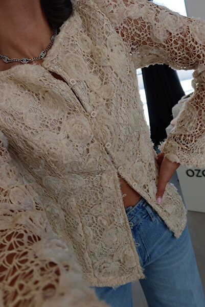 QİMYA BUTİK Keyymod Women's Lined Lace Slim Stylish Jacket