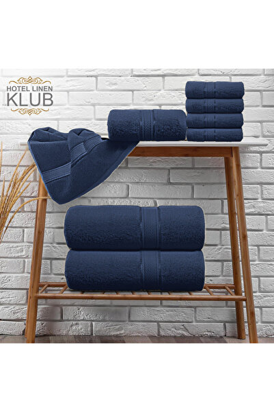 Hotel Linen Klub 8 - Piece Premium 100% Cotton Terry Towel Set – 2 Bath Towels, 2 Hand Towels & 4 Face Towels