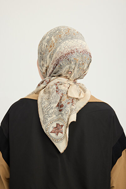 Schaless Endless Love - Light Mink - Efilia Patterned Scarf - 90X90 cm