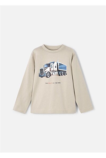 MAYORAL Μπλουζάκι με στάμπα για αγόρια με μακριά μανίκια μπεζ 4085
