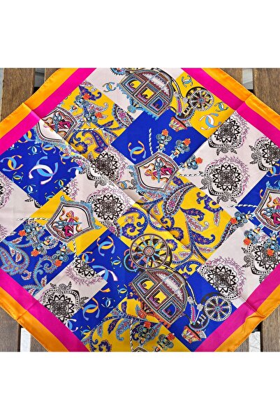 MODA وشاح ساتان منقوش ملون 60 × 60 سم