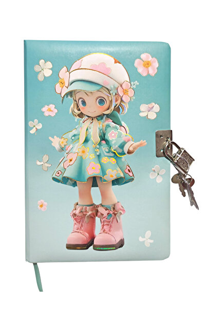 Limmy Cute Girl Diary Notebook (Journal) with Lock 80 Sheets - Blonde Girl