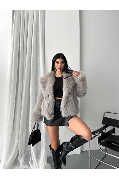 SUXİRCNHTMTS Γυναικείο χειμερινό παλτό από ψεύτικη γούνα με κουμπώματα – Oversize – Ανθεκτικό στο κρύο