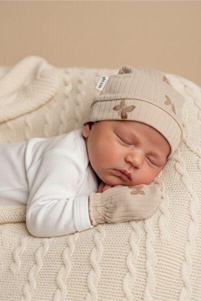 YHH Kids Newborn Hat & Gloves Set – 100% Cotton Combed Extra Soft Lightweight Anti-Sweat, 0-6 Months Unisex