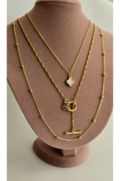 Lion 3lü kolye zincir model