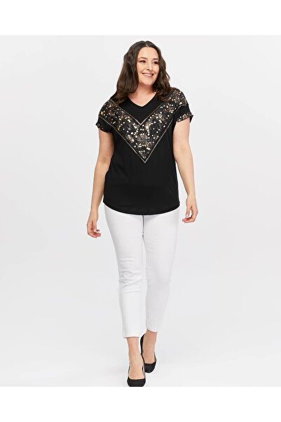 MojerHermosa Taşlı Trend Penye T-Shirt