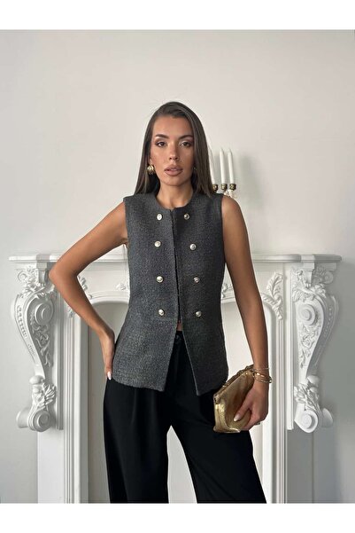 mydukkan.co Buttoned Vest Smoked