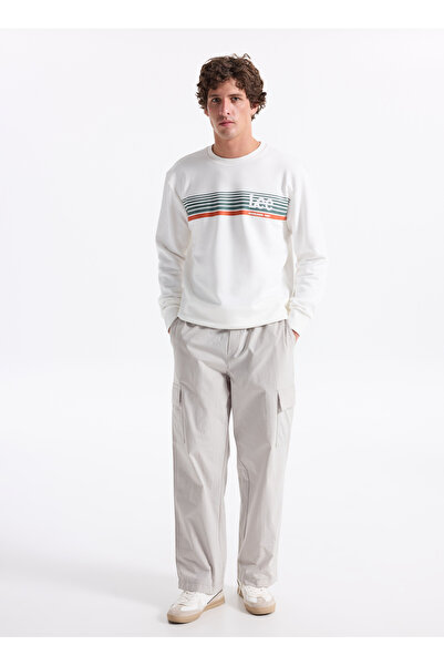 Lee Ανδρικό φούτερ με λαιμόκοψη σε λευκό χρώμα L2520099102 Λευκό φούτερ