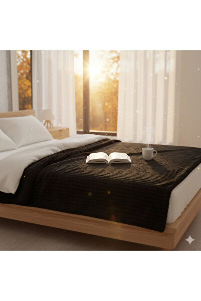 eDebara Thick Velvet Double Blanket Black Queen Size 230x220 cm