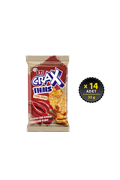 Eti Crax Thins Mexican Chili Aromalı Çeşnili Kraker 35 g x 14 Adet