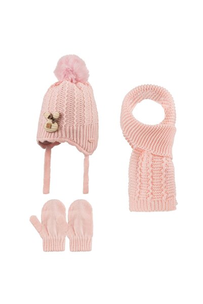 Kitti 0-18 Months Baby Girl Scarf Beanie Gloves Set of 3