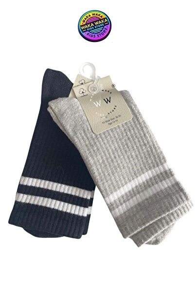 ww waka waka kids store Kids Children's Striped 2-Piece Socks Set