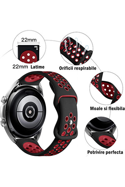 OEM 20mm perforated silicone strap, compatible with Samsung Galaxy Watch 42mm, Huawei Watch GT 2 42mm