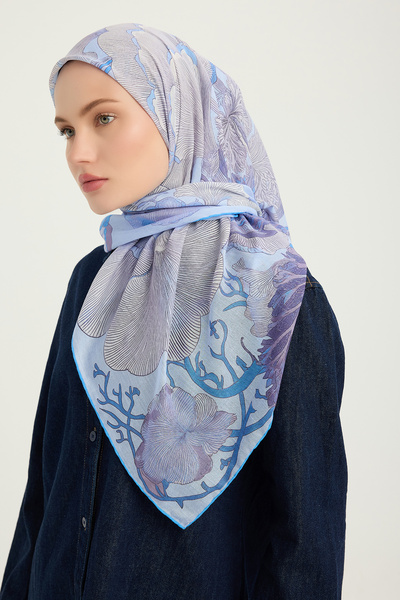 Schaless مرجان بارك - أرجواني - وشاح منقوش إيفيليا - 90x90 سم