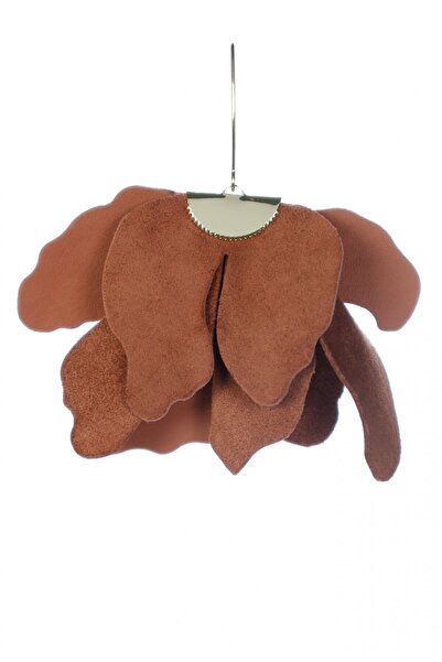 HAIArt Handmade leather floral earrings - Mocha mousse