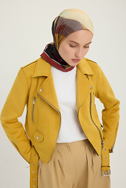 Schaless Τριαντάφυλλο των χρωμάτων - Καφέ - Κασκόλ με σχέδιο Efilia - 90x90 εκ.