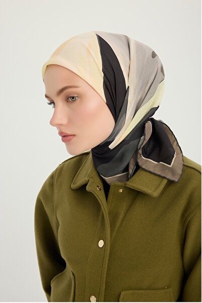 Schaless Lalesi of Colors - Mink - Efilia Patterned Scarf - 90X90 cm